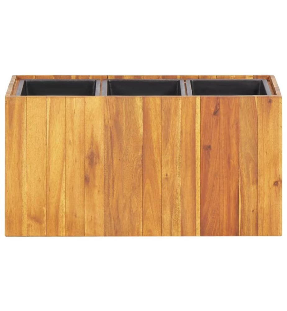 vidaXL Lit surélevé de jardin avec 3 pots Bois massif d'acacia