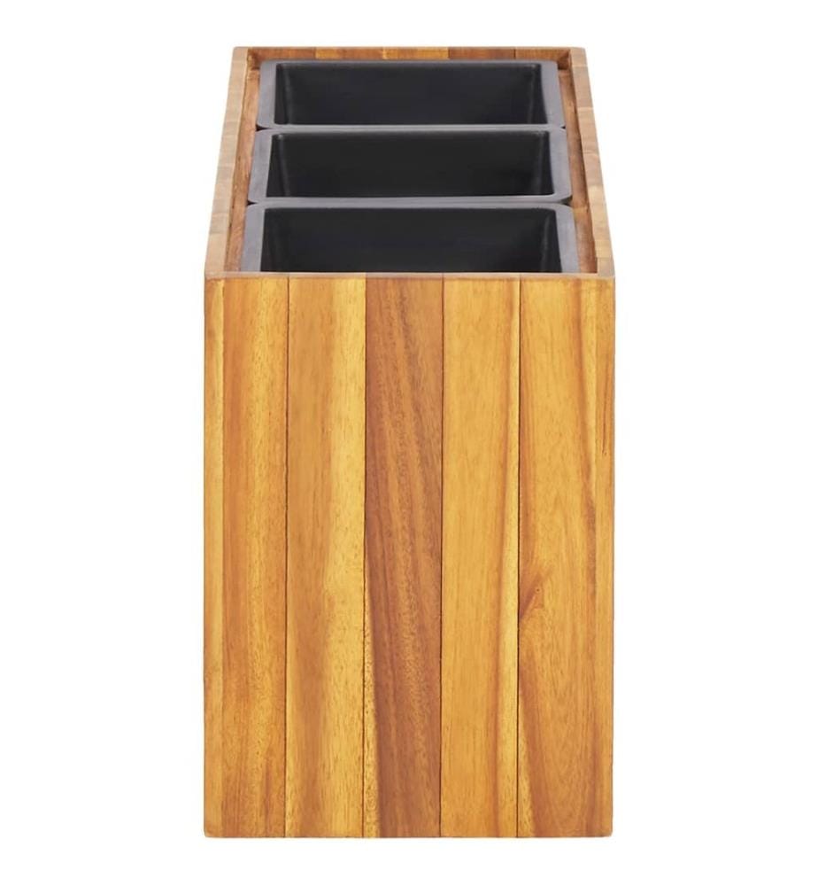 vidaXL Lit surélevé de jardin avec 3 pots Bois massif d'acacia
