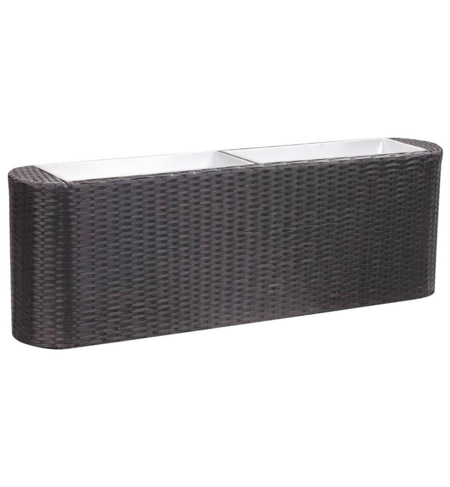 vidaXL Garten-Hochbeet 120×24×40 cm Poly Rattan Schwarz