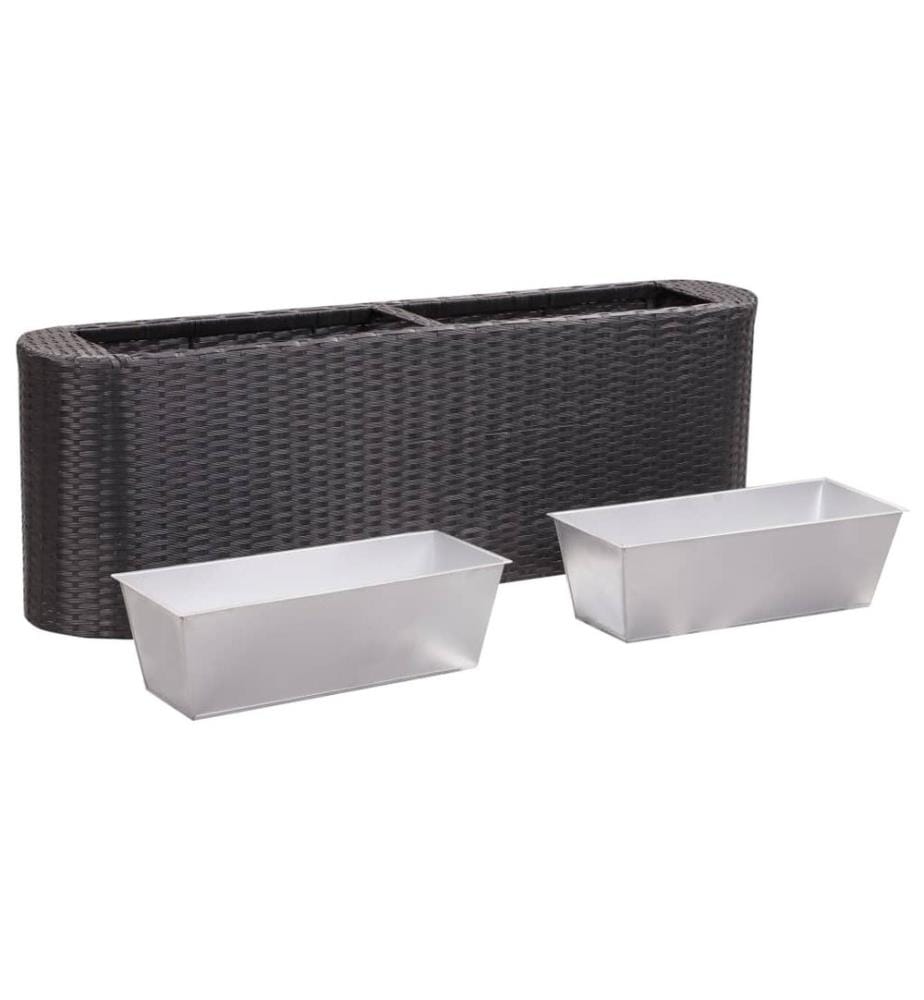 vidaXL Garten-Hochbeet 120×24×40 cm Poly Rattan Schwarz