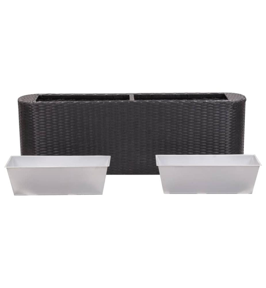 vidaXL Garten-Hochbeet 120×24×40 cm Poly Rattan Schwarz