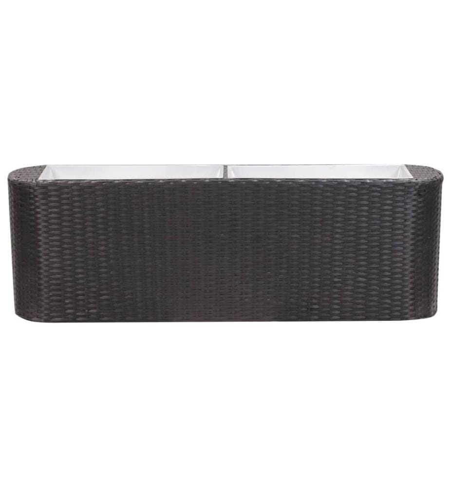 vidaXL Garten-Hochbeet 120×24×40 cm Poly Rattan Schwarz