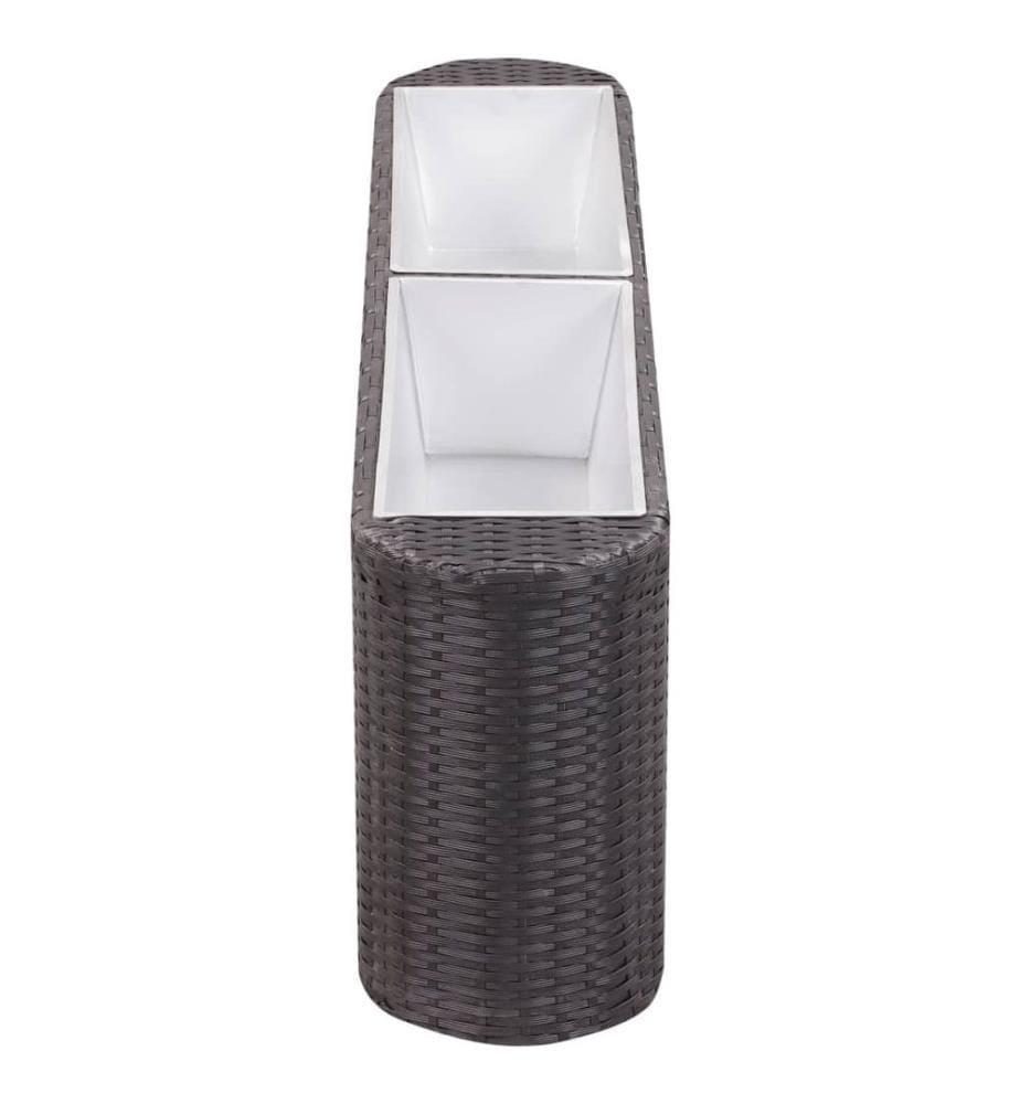 vidaXL Garten-Hochbeet 120×24×40 cm Poly Rattan Schwarz
