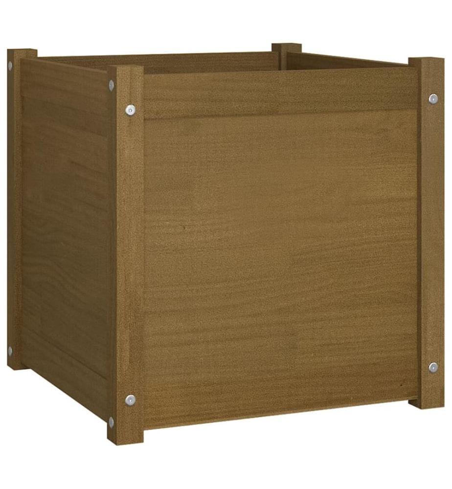 vidaXL Jardinière d'extérieur Marron miel 50x50x50 cm Pin massif