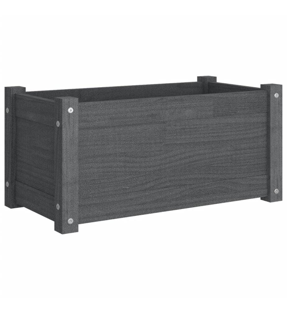 vidaXL Jardinière Gris 60x31x31 cm Bois de pin massif