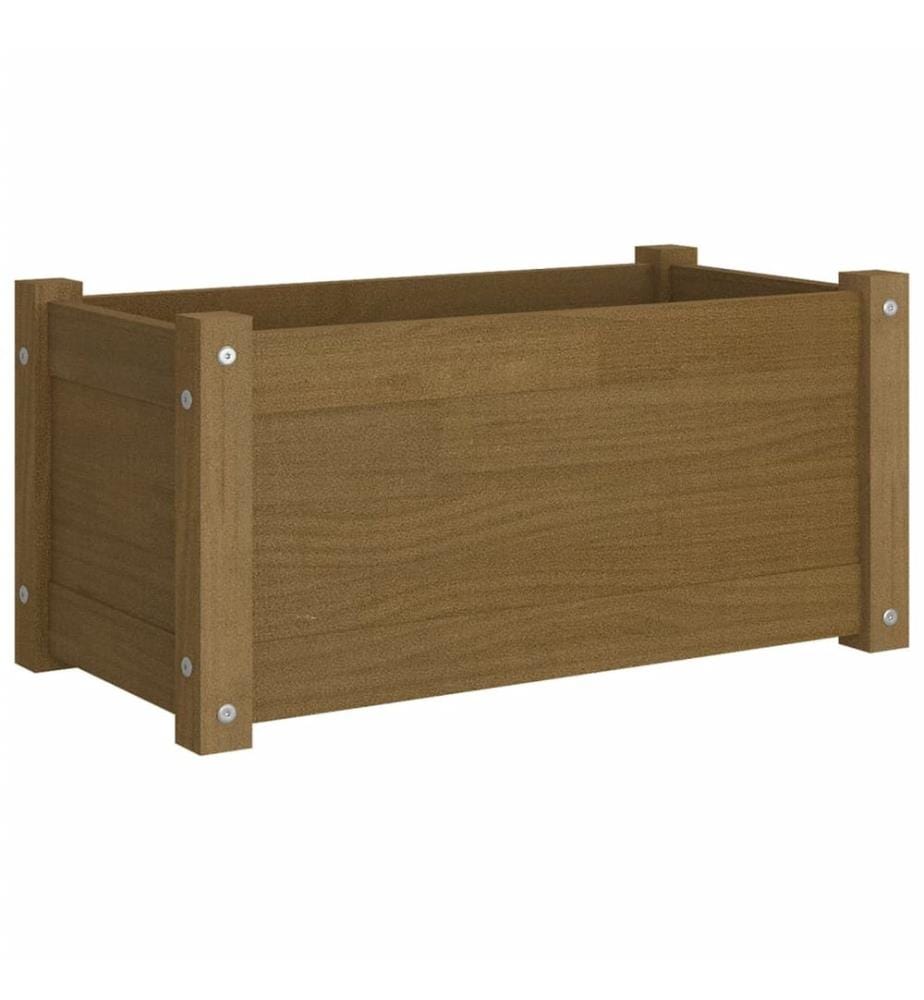 vidaXL Jardinières d'extérieur 2pcs Marron miel 60x31x31cm Bois de pin