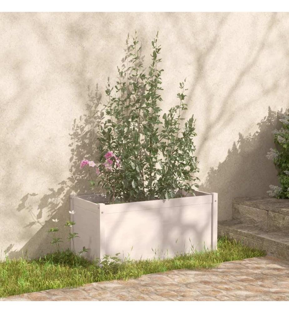 vidaXL Jardinière Blanc 100x50x50 cm Bois de pin massif