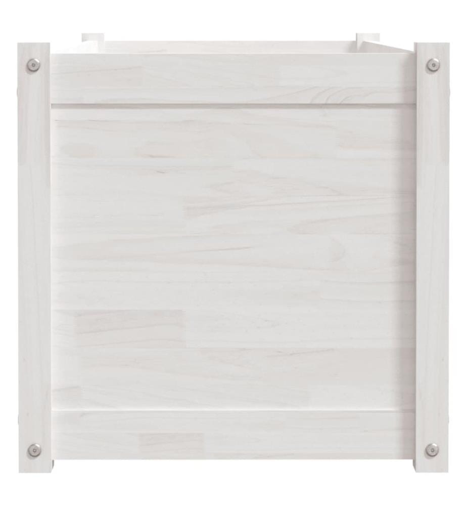 vidaXL Jardinière Blanc 100x50x50 cm Bois de pin massif