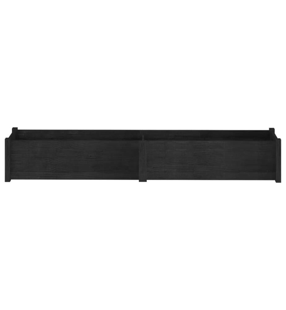 vidaXL Jardinières 2 pcs Noir 200x31x31 cm Bois de pin massif
