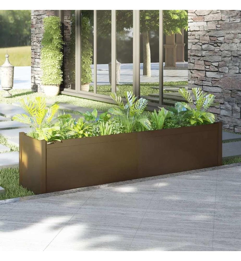 vidaXL Jardinière d'extérieur Marron miel 200x50x50 cm Pin massif