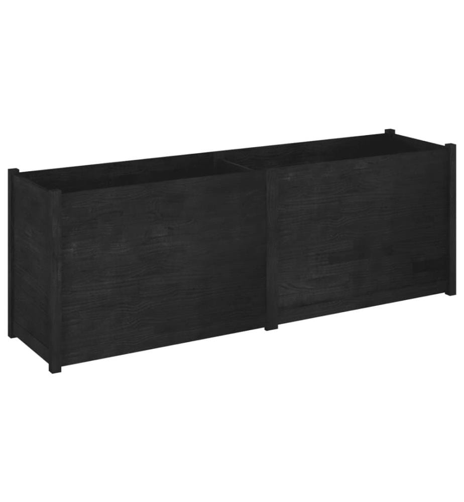 vidaXL Jardinière d'extérieur Noir 200x50x70 cm Bois de pin massif