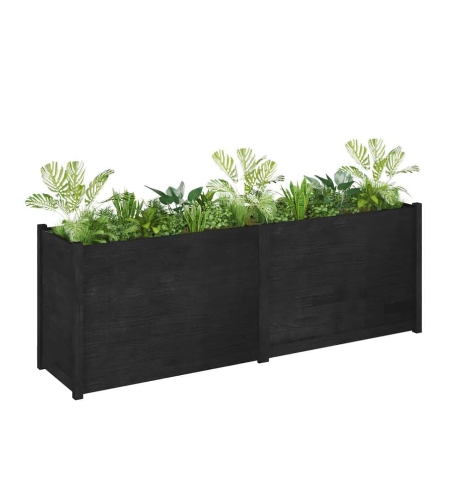 vidaXL Jardinière d'extérieur Noir 200x50x70 cm Bois de pin massif
