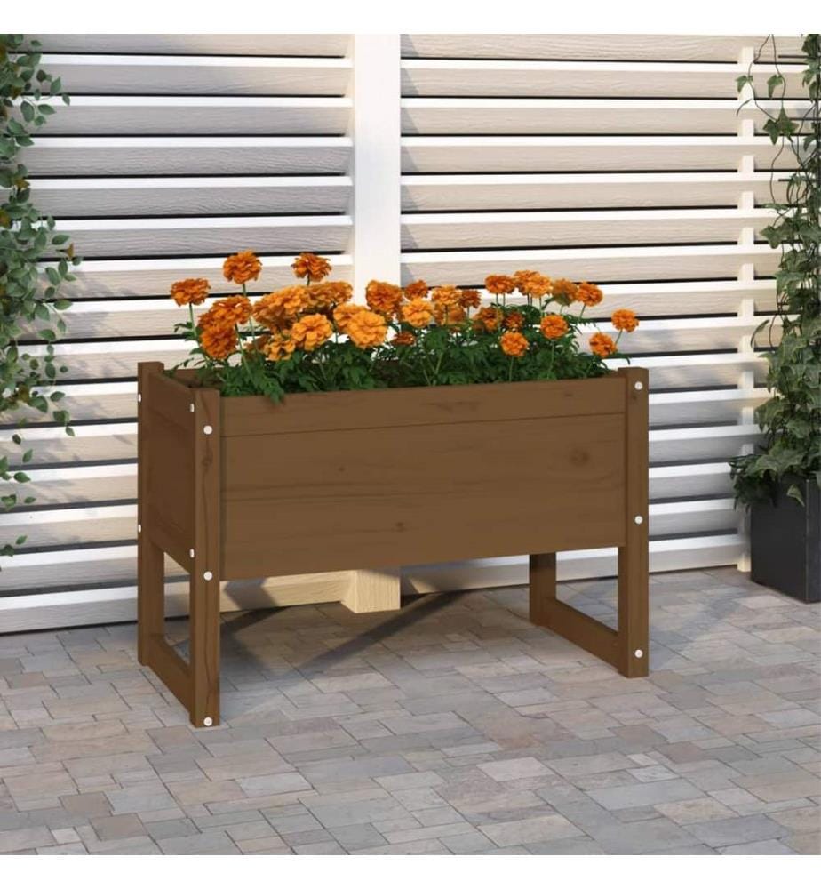 vidaXL Jardinière Marron miel 78x40x52 cm Bois massif de pin