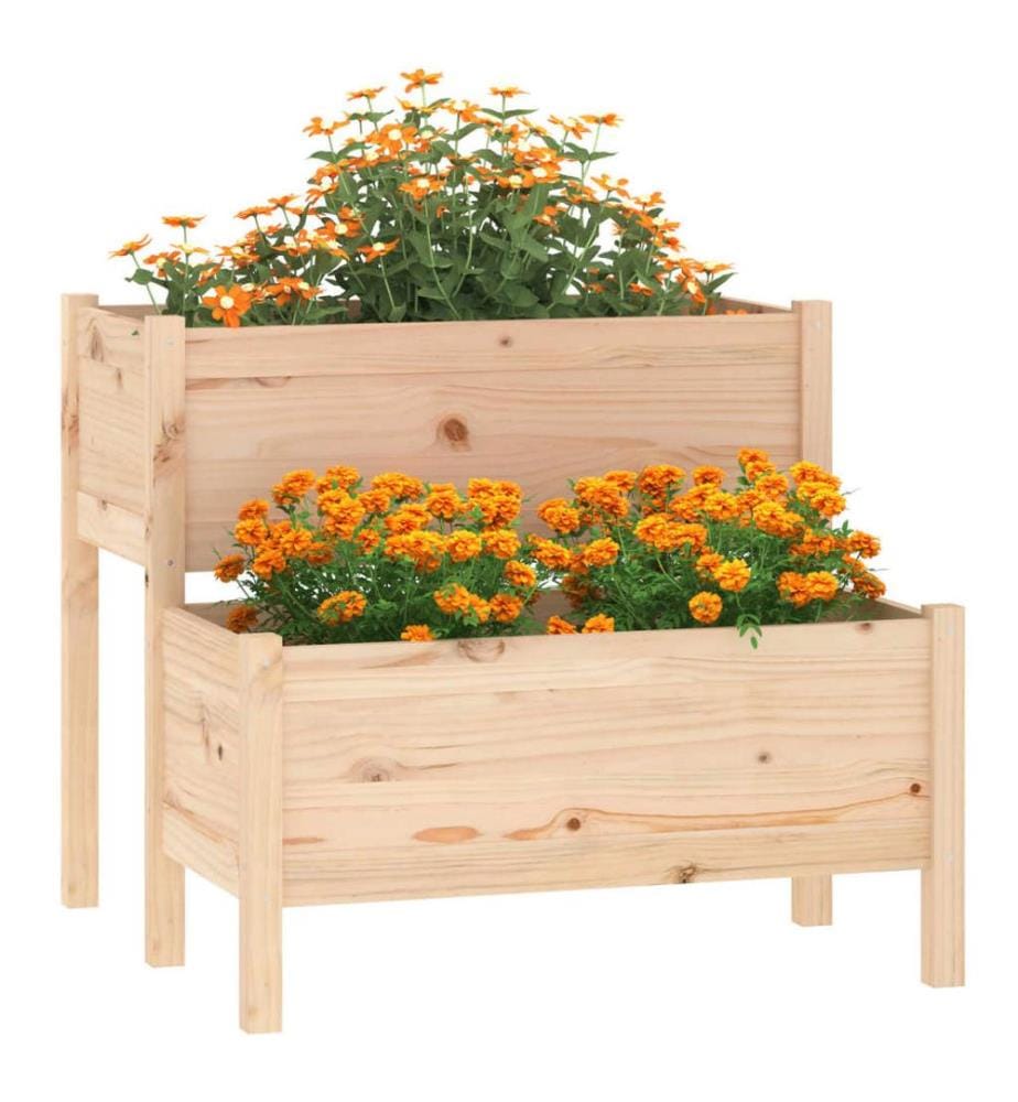 vidaXL Jardinière 84,5x84x75 cm Bois massif de pin
