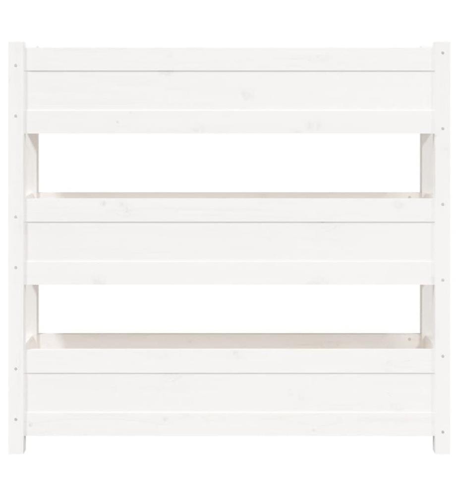 vidaXL Jardinière Blanc 112x25x104,5 cm Bois massif de pin