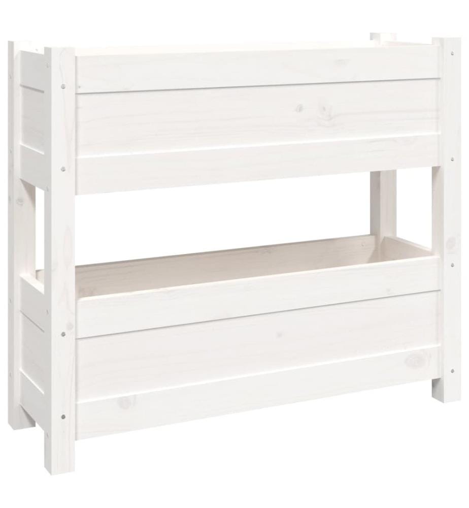 vidaXL Jardinière Blanc 77x25x66 cm Bois massif de pin