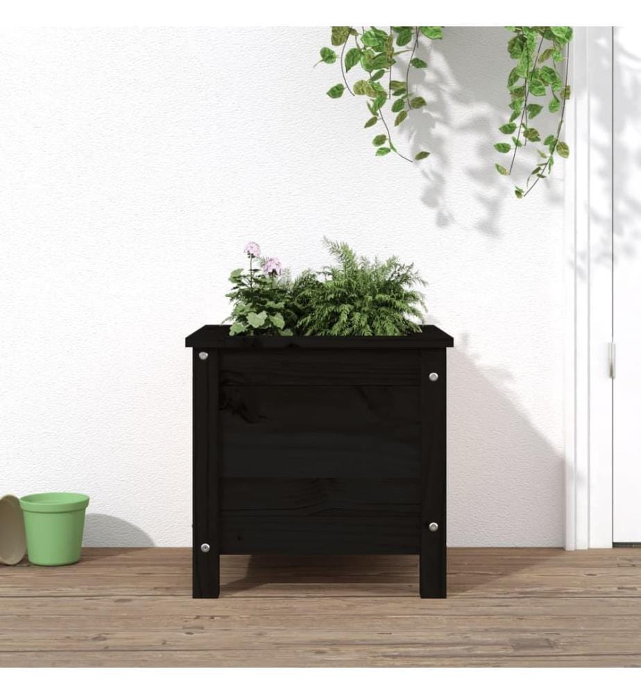 vidaXL Jardinière noir 40x40x39 cm bois massif de pin