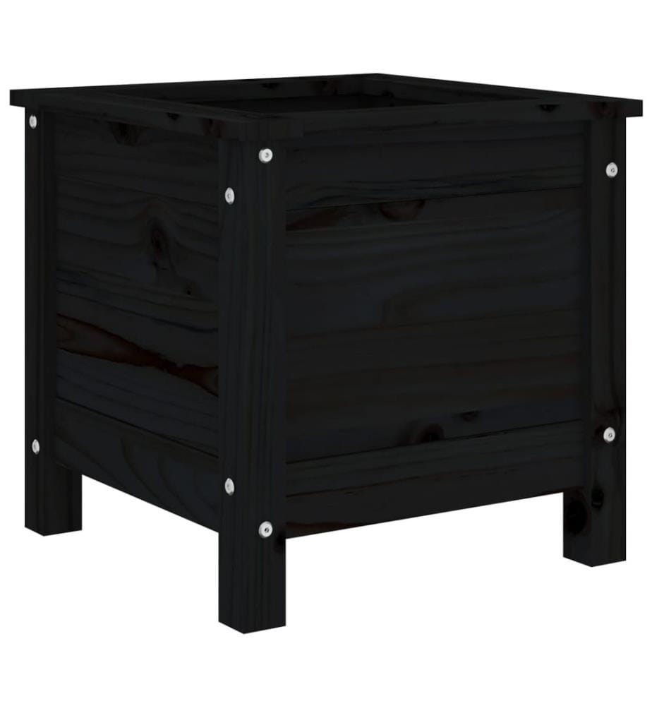 vidaXL Jardinière noir 40x40x39 cm bois massif de pin
