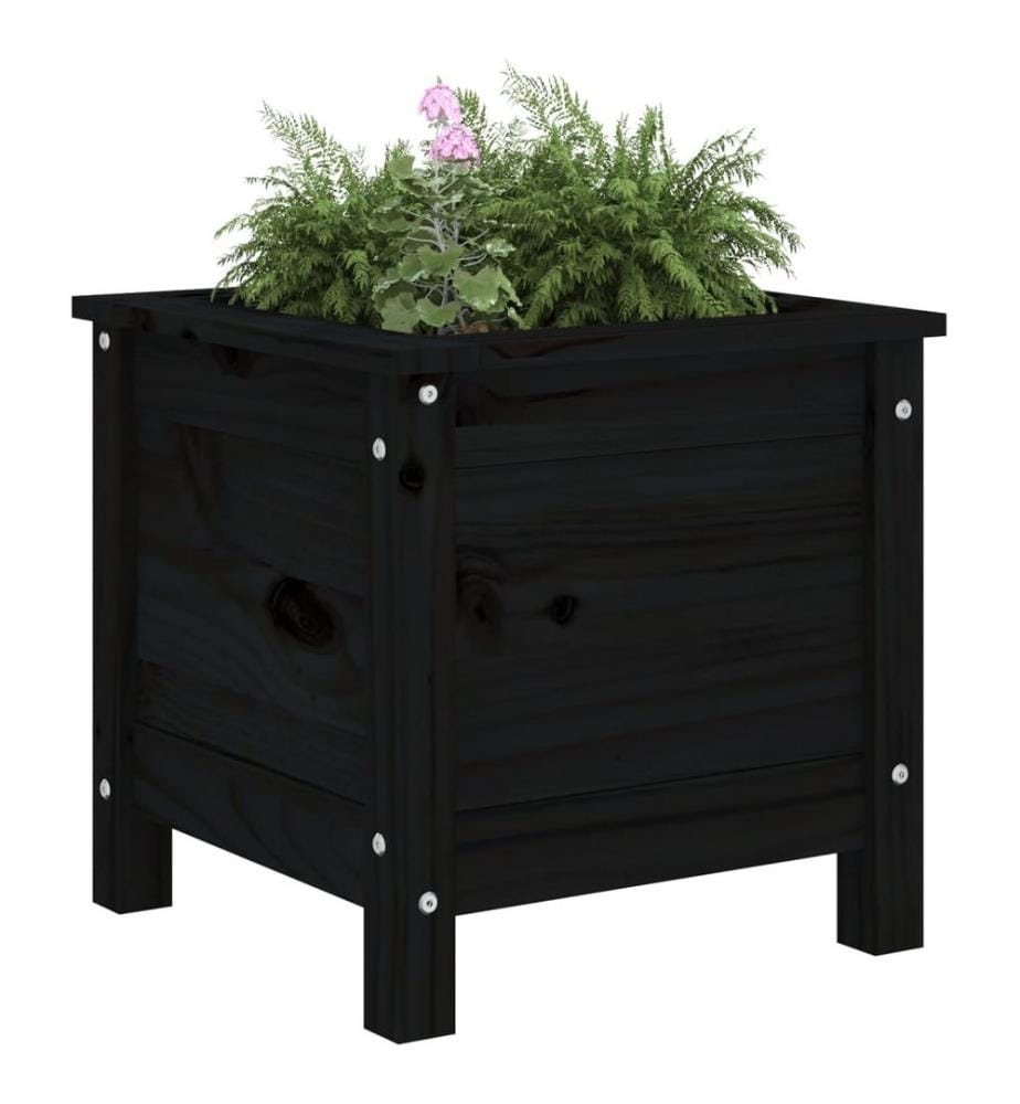 vidaXL Jardinière noir 40x40x39 cm bois massif de pin
