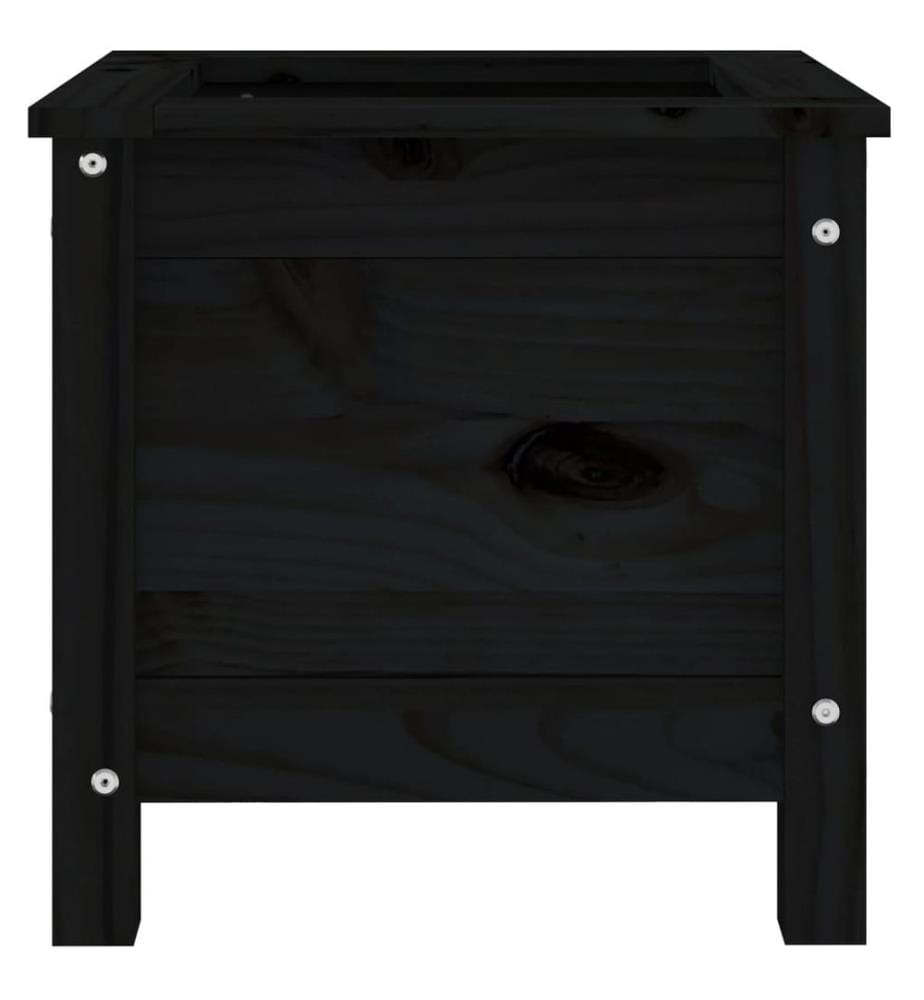 vidaXL Jardinière noir 40x40x39 cm bois massif de pin