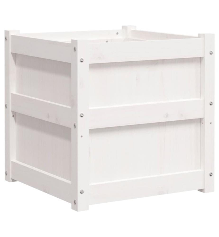 vidaXL Jardinières 2 pcs blanc bois de pin massif