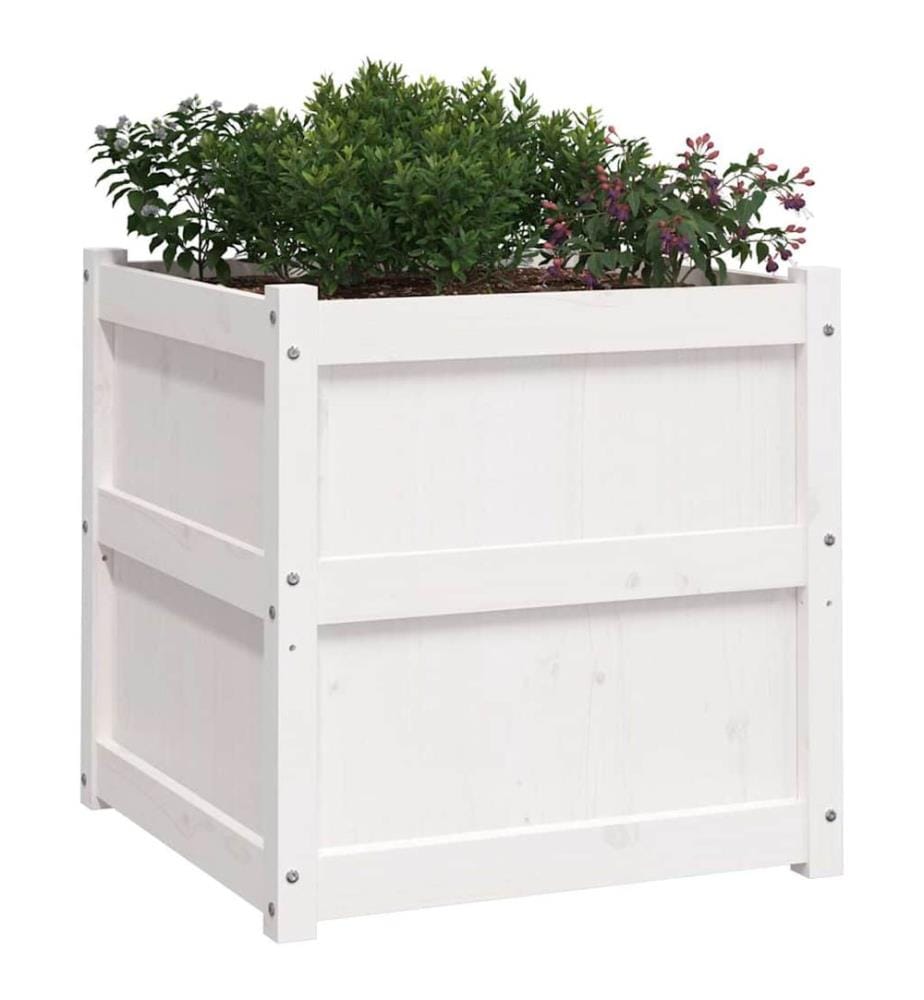 vidaXL Jardinière blanc 60x60x60 cm bois de pin massif