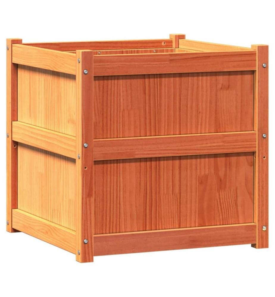 vidaXL Jardinière cire marron 60x60x60 cm bois de pin massif