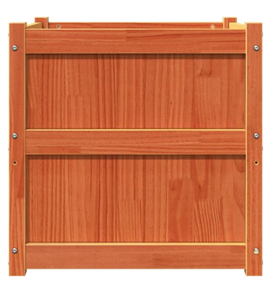 vidaXL Jardinière cire marron 60x60x60 cm bois de pin massif