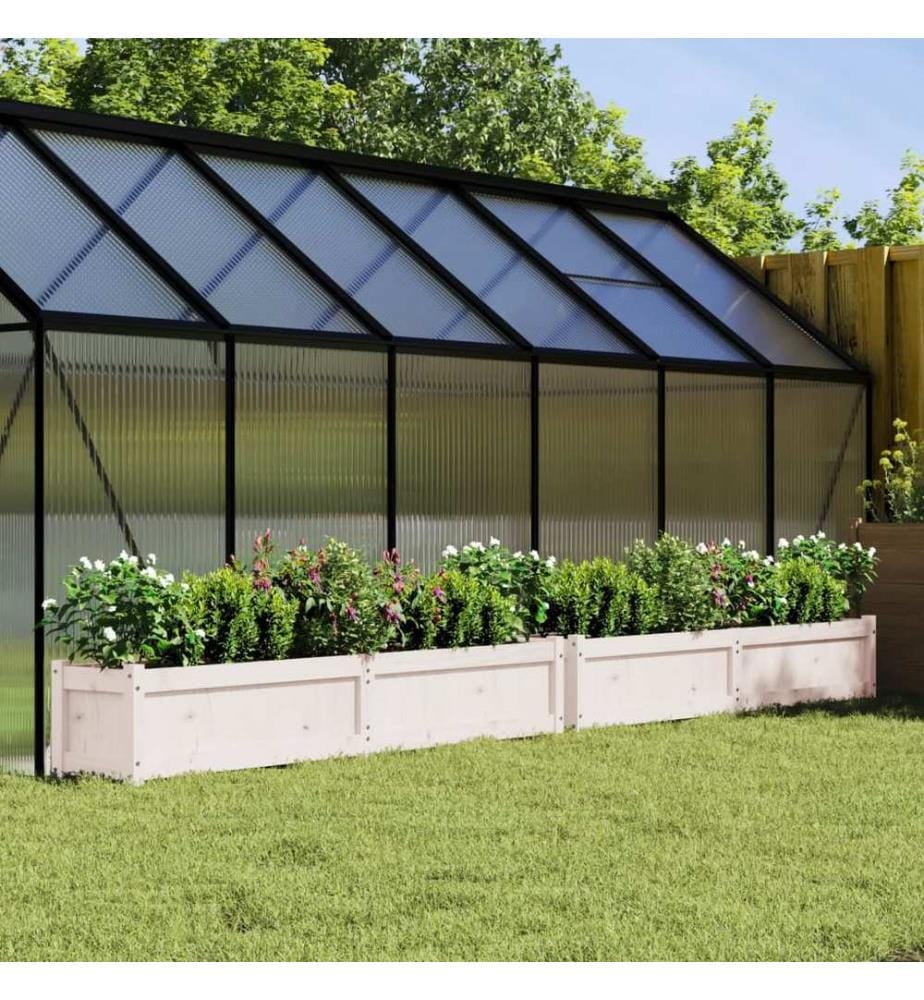 vidaXL Jardinières 2 pcs blanc bois de pin massif