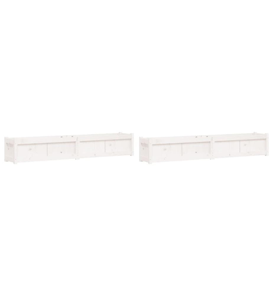vidaXL Jardinières 2 pcs blanc bois de pin massif