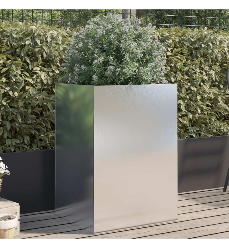 vidaXL Jardinière argenté 52x48x75 cm acier inoxydable