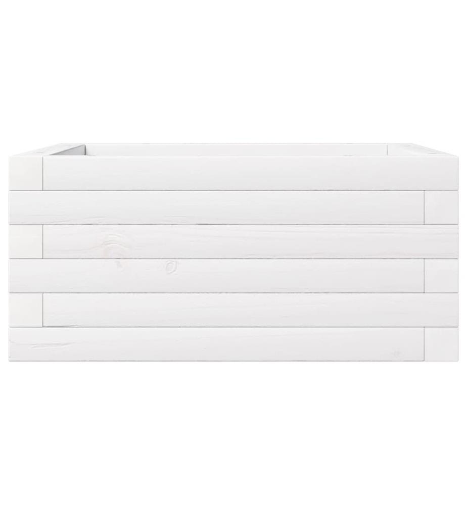 vidaXL Jardinière blanc 50x50x23 cm bois de pin massif