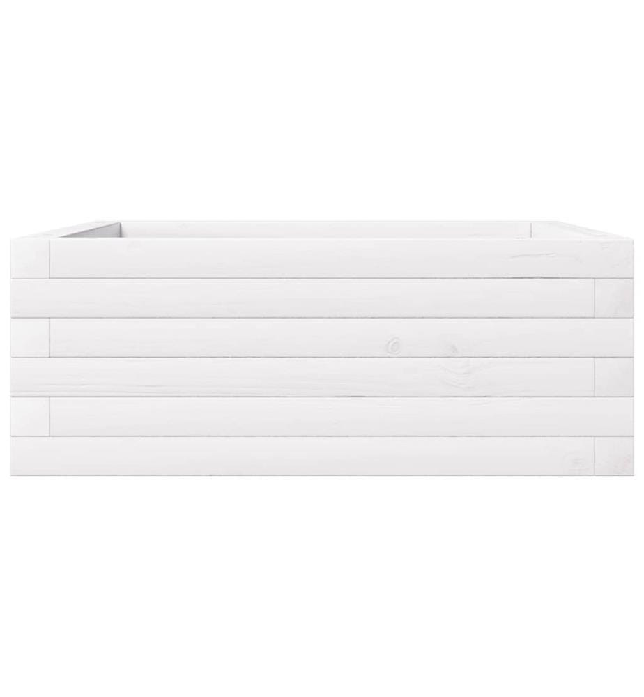 vidaXL Jardinière blanc 60x60x23 cm bois de pin massif