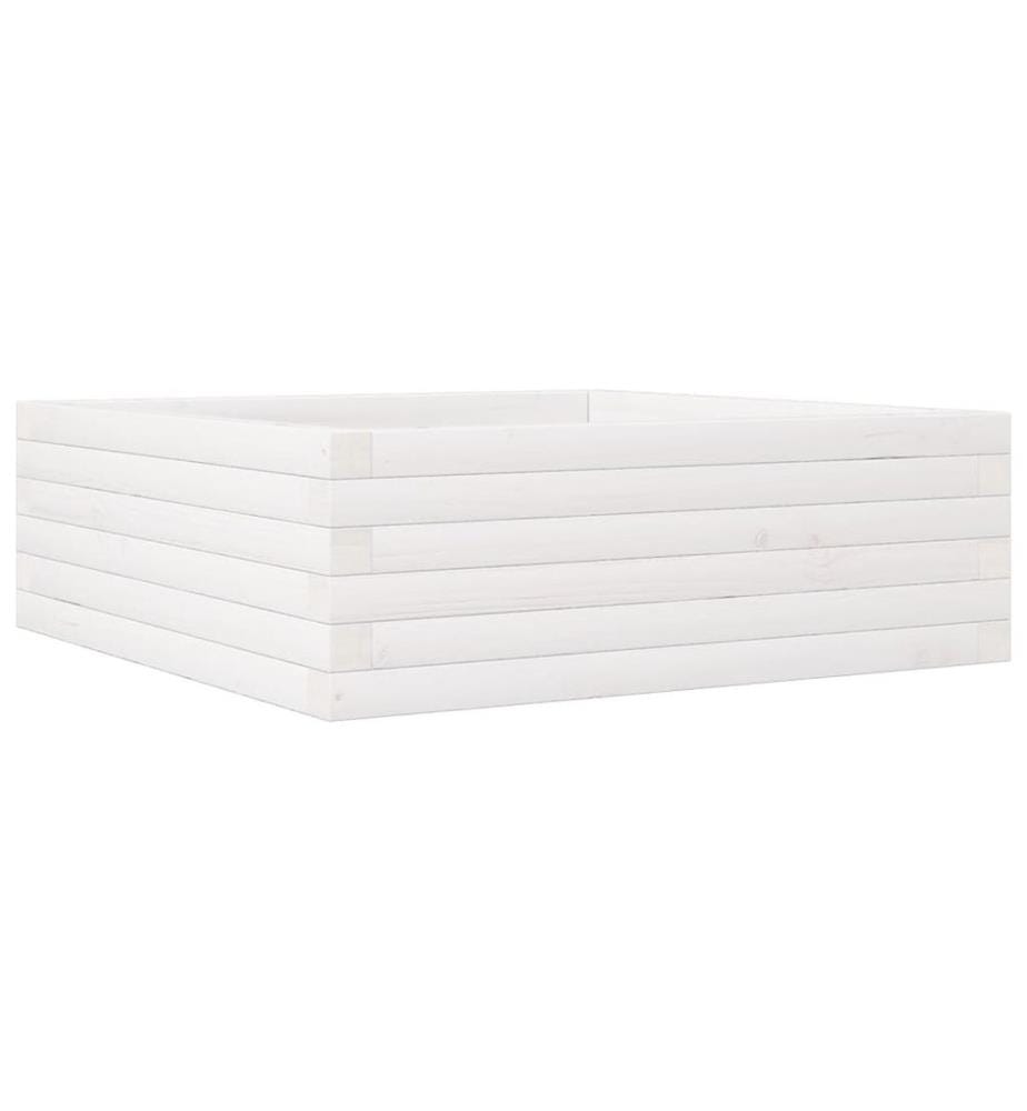 vidaXL Jardinière blanc 70x70x23 cm bois de pin massif