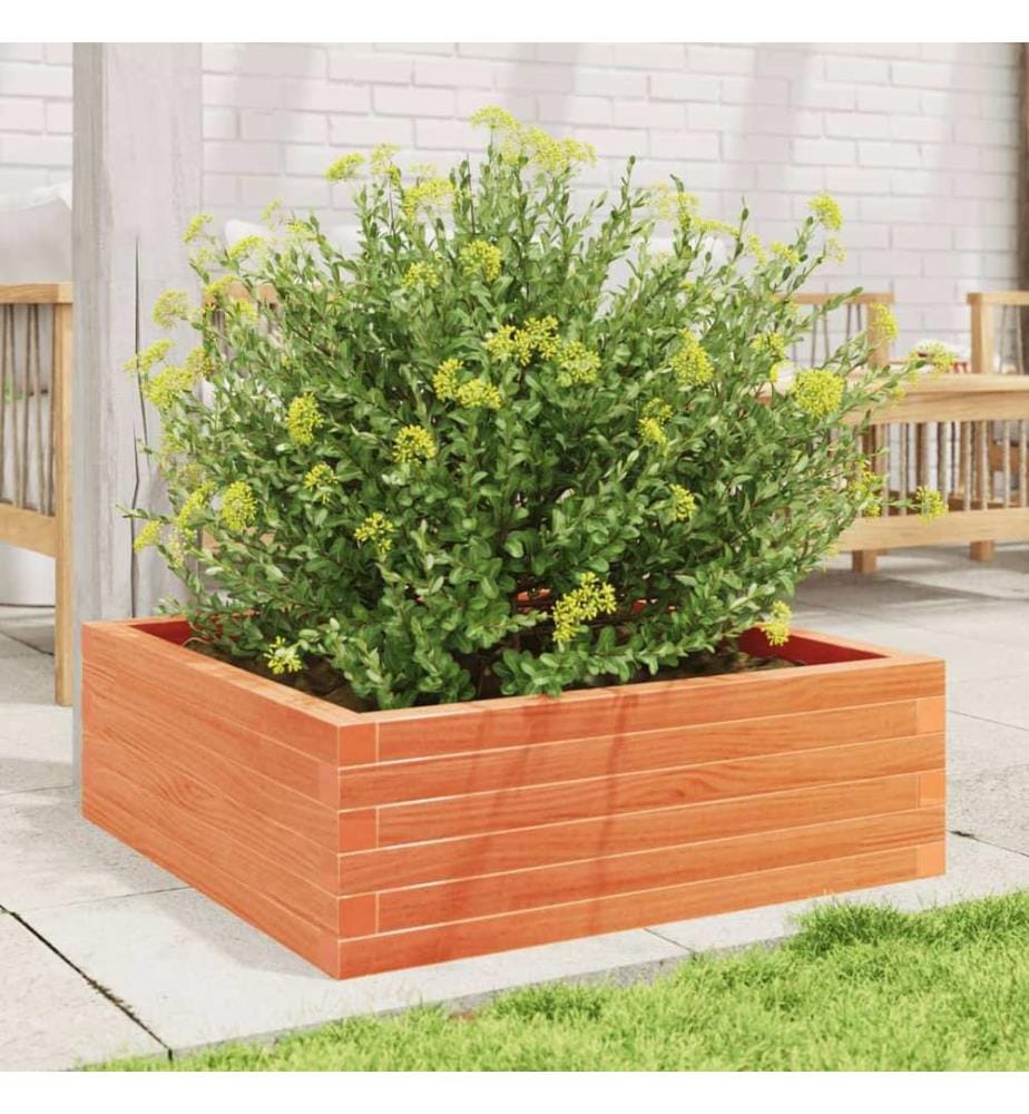 vidaXL Jardinière cire marron 70x70x23 cm bois de pin massif