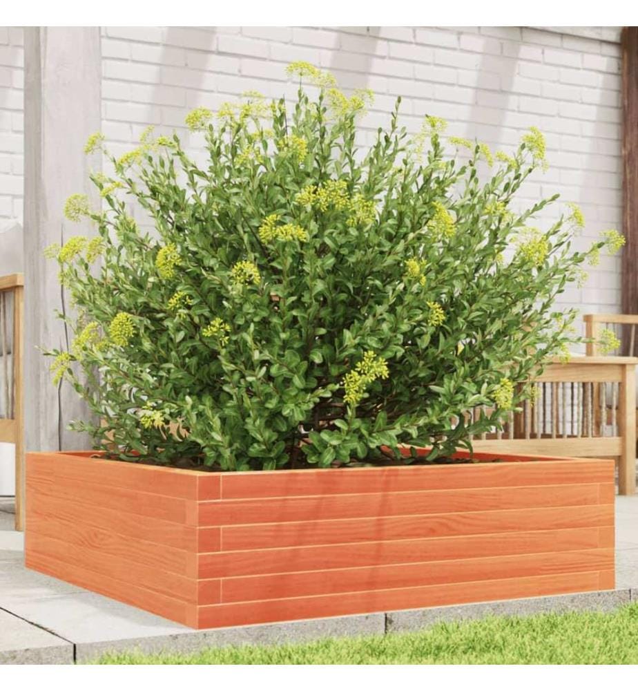 vidaXL Jardinière cire marron 80x80x23 cm bois de pin massif