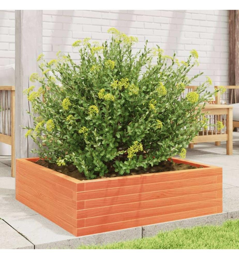 vidaXL Jardinière cire marron 80x80x23 cm bois de pin massif