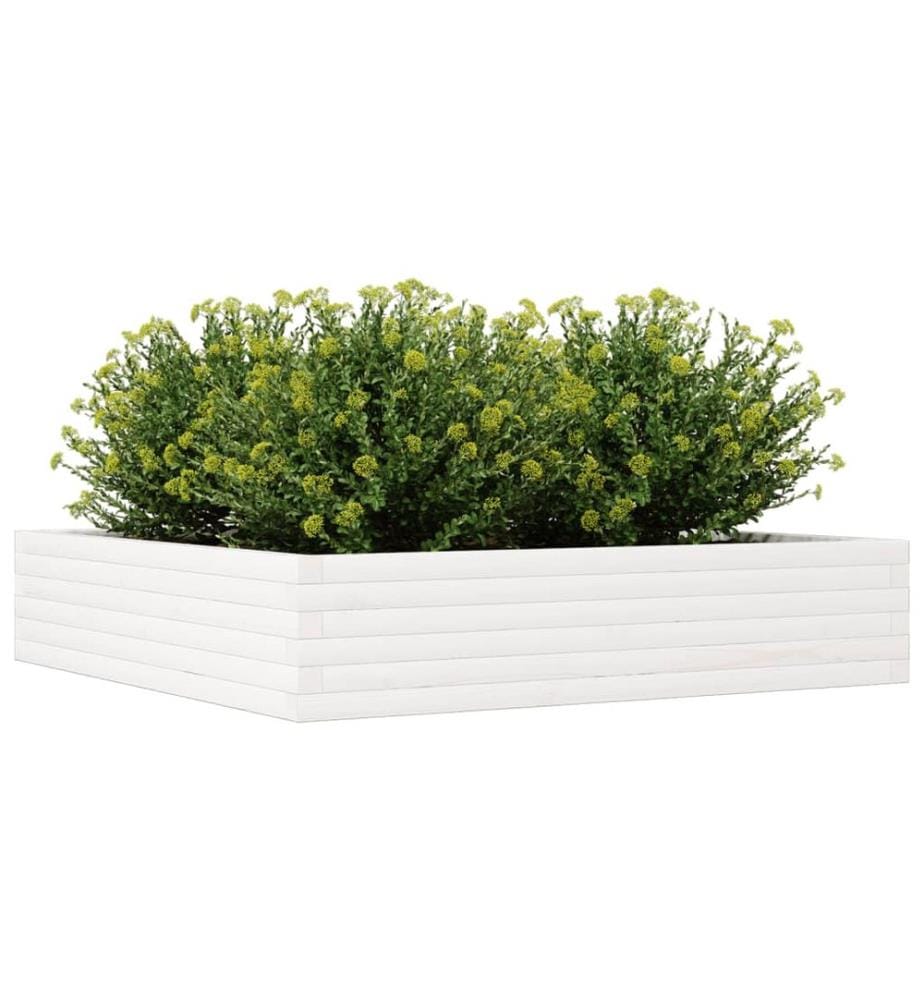 vidaXL Jardinière blanc 110x110x23 cm bois de pin massif