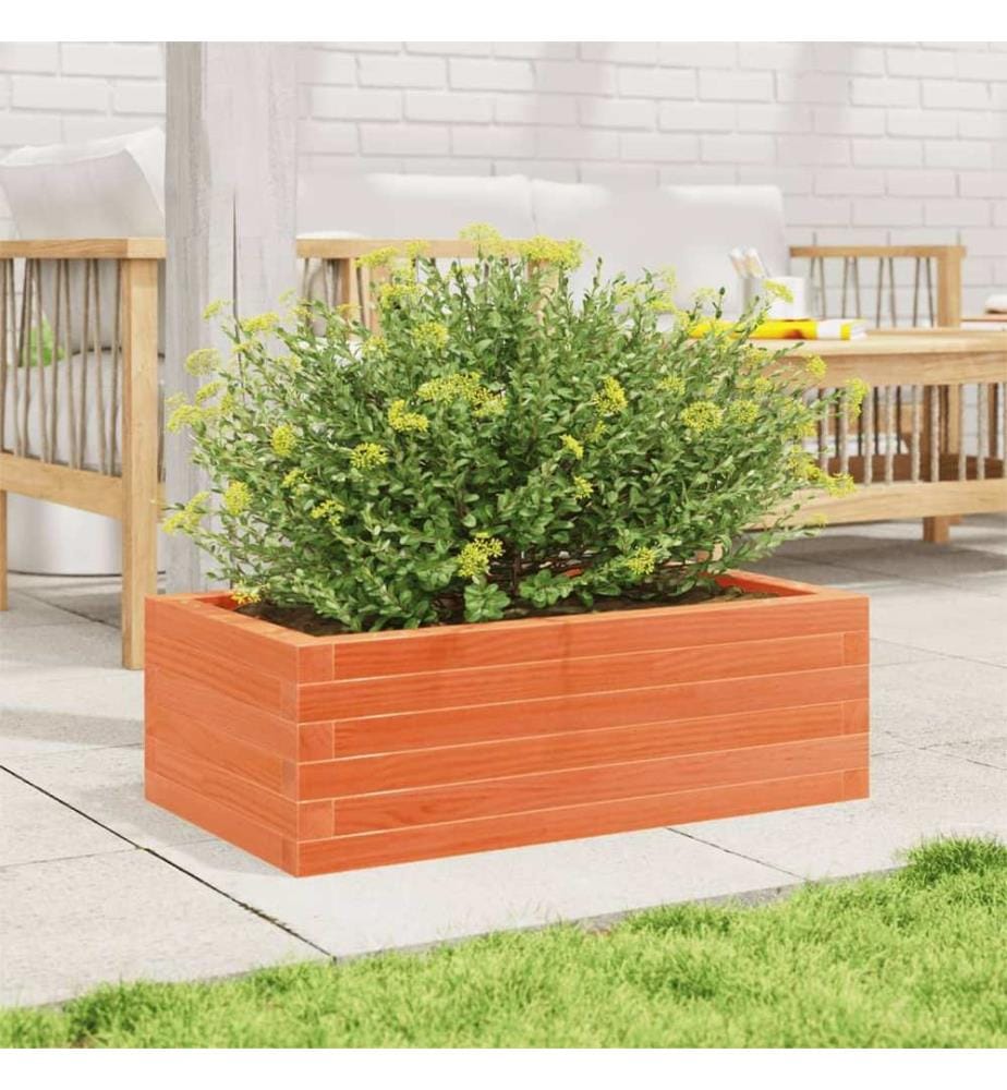 vidaXL Jardinière cire marron 70x40x23 cm bois de pin massif
