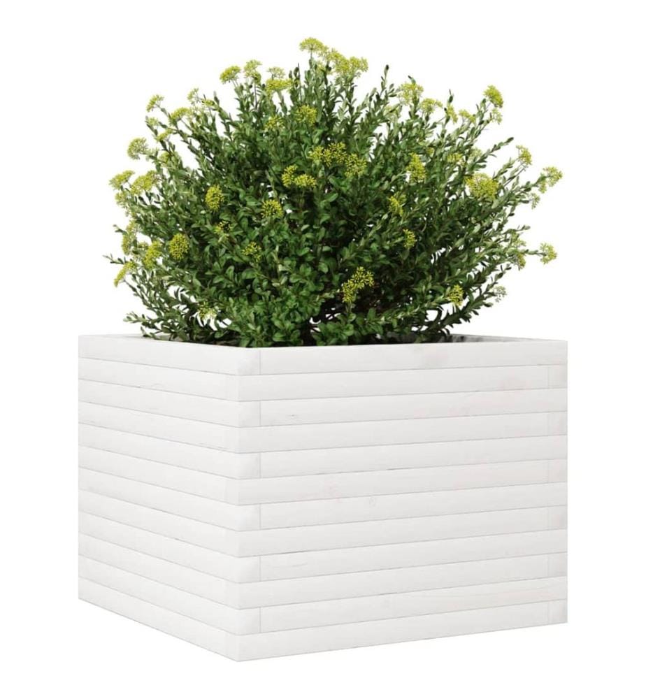 vidaXL Jardinière blanc 60x60x45,5 cm bois de pin massif