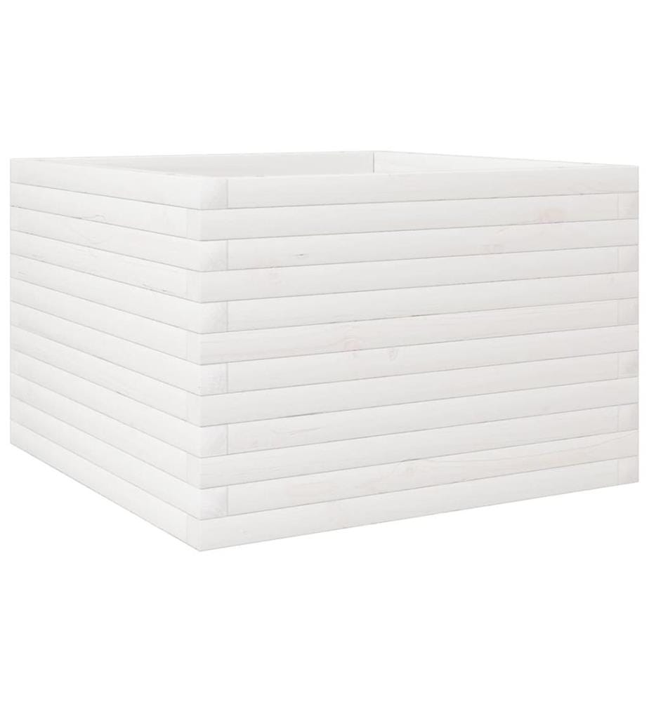 vidaXL Jardinière blanc 70x70x45,5 cm bois de pin massif