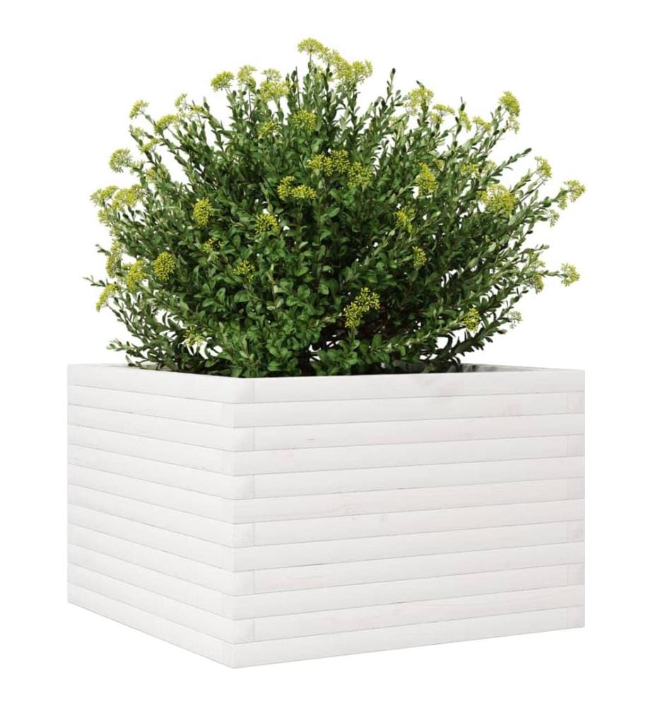 vidaXL Jardinière blanc 70x70x45,5 cm bois de pin massif