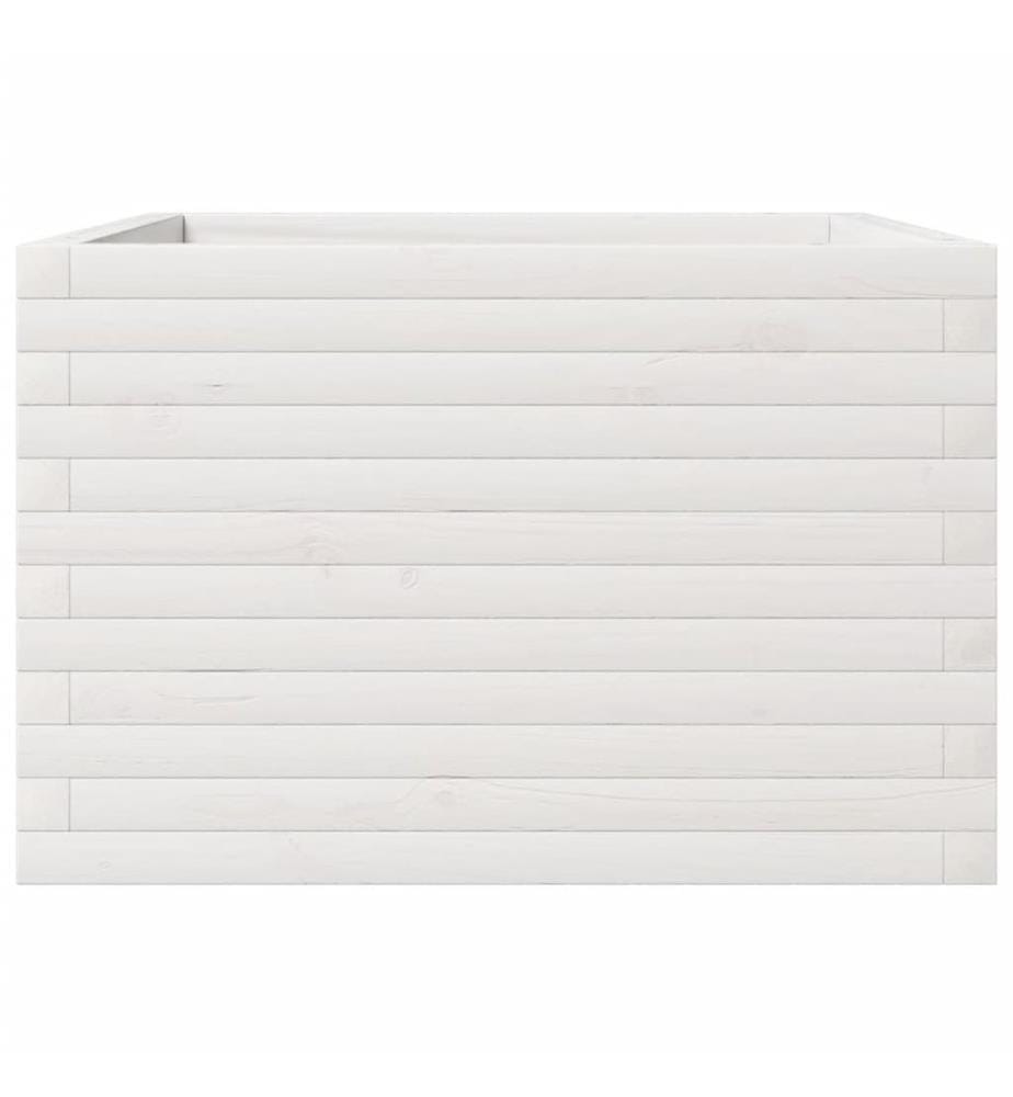 vidaXL Jardinière blanc 70x70x45,5 cm bois de pin massif