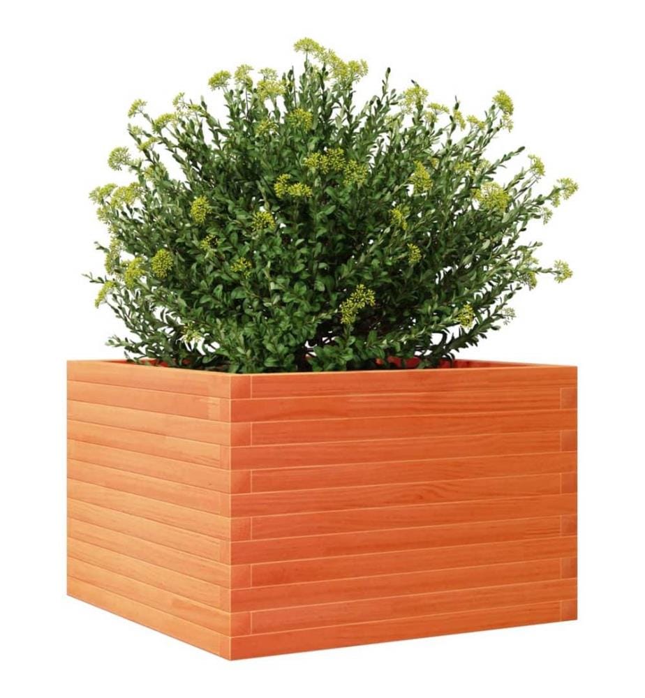 vidaXL Jardinière cire marron 70x70x45,5 cm bois de pin massif