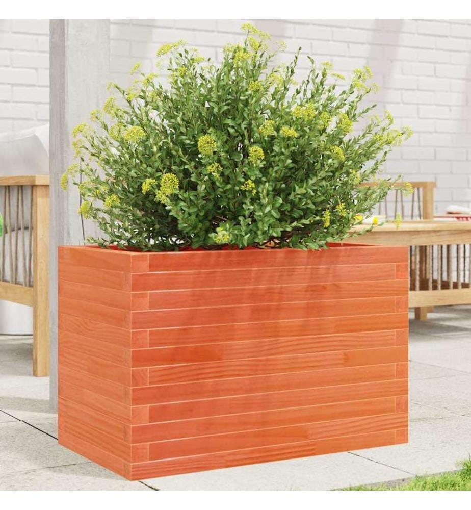 vidaXL Jardinière cire marron 70x40x45,5 cm bois de pin massif