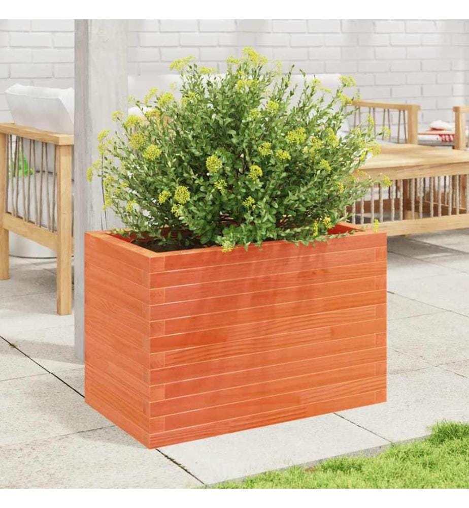 vidaXL Jardinière cire marron 70x40x45,5 cm bois de pin massif