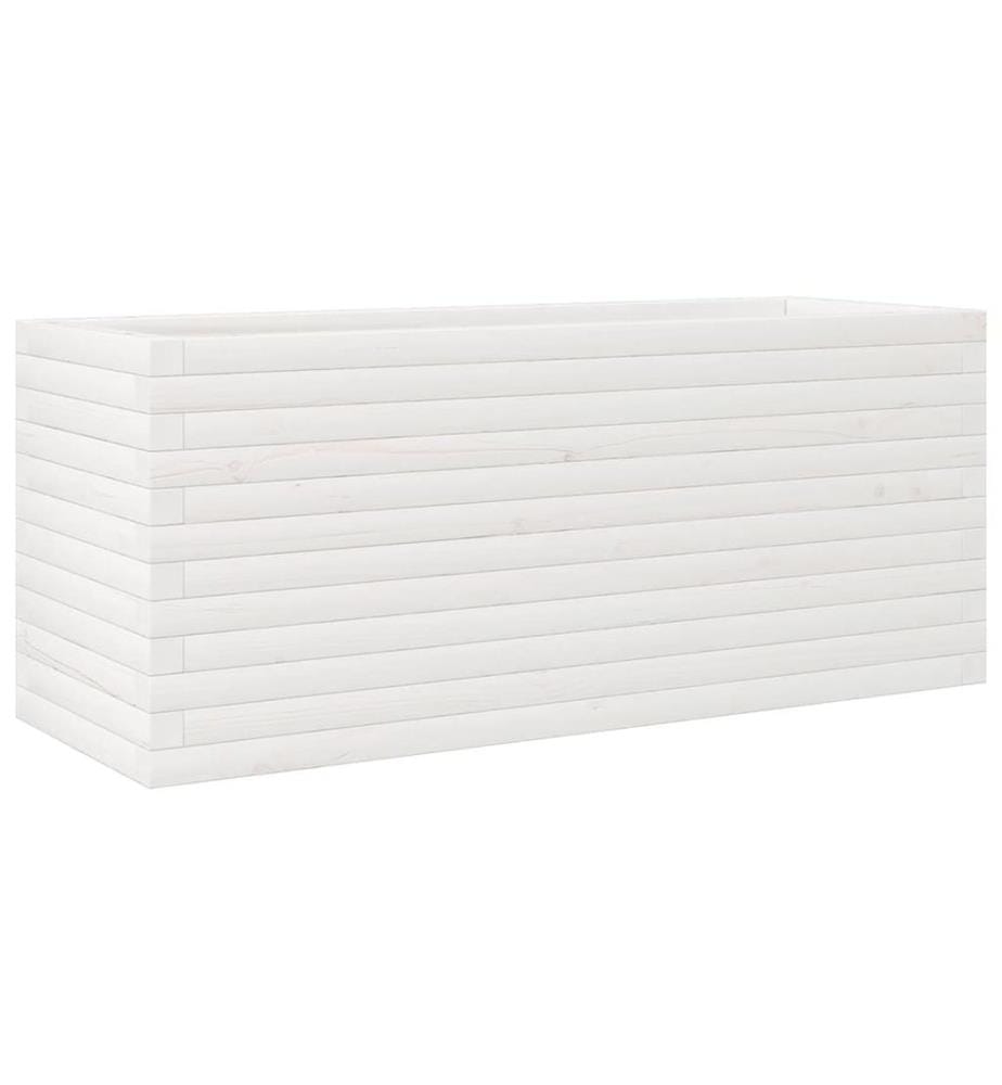 vidaXL Jardinière blanc 110x40x45,5 cm bois de pin massif