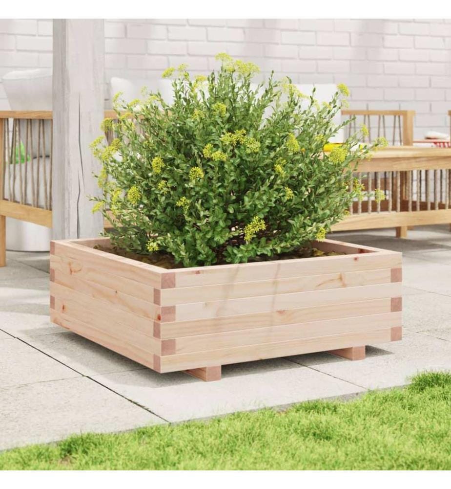 vidaXL Jardinière 70x70x26,5 cm bois de pin massif