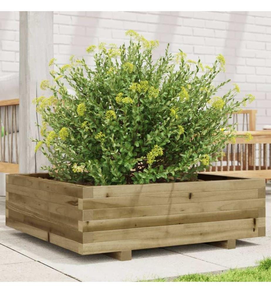 vidaXL Jardinière 80x80x26,5 cm bois de pin imprégné