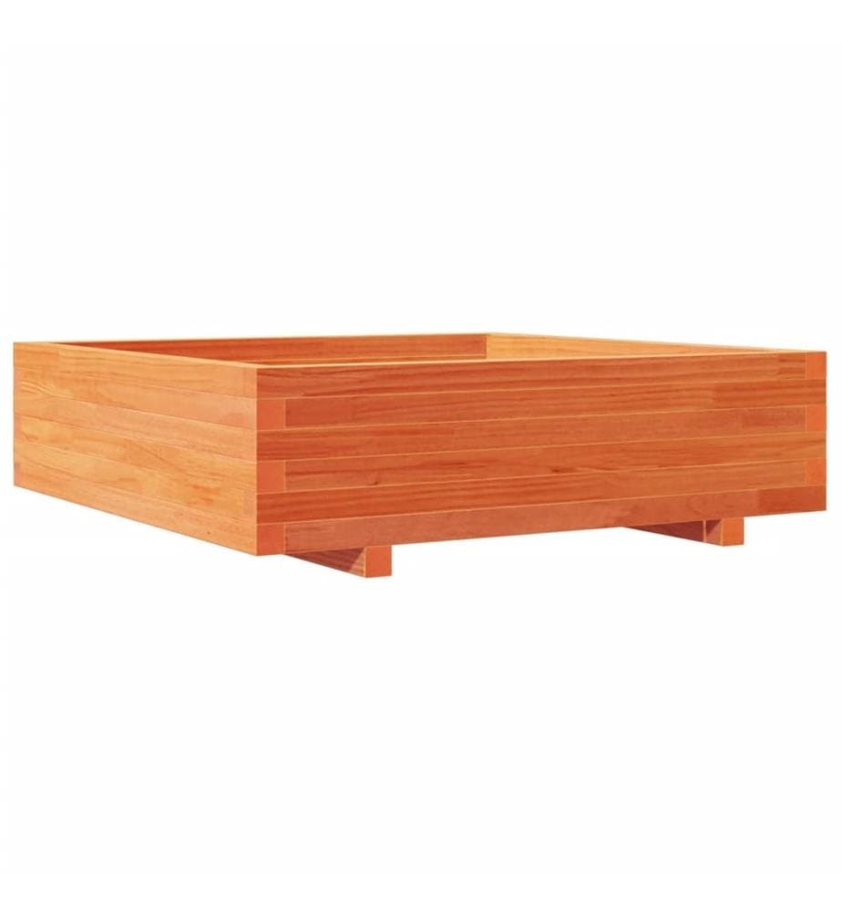 vidaXL Jardinière cire marron 90x90x26,5 cm bois de pin massif